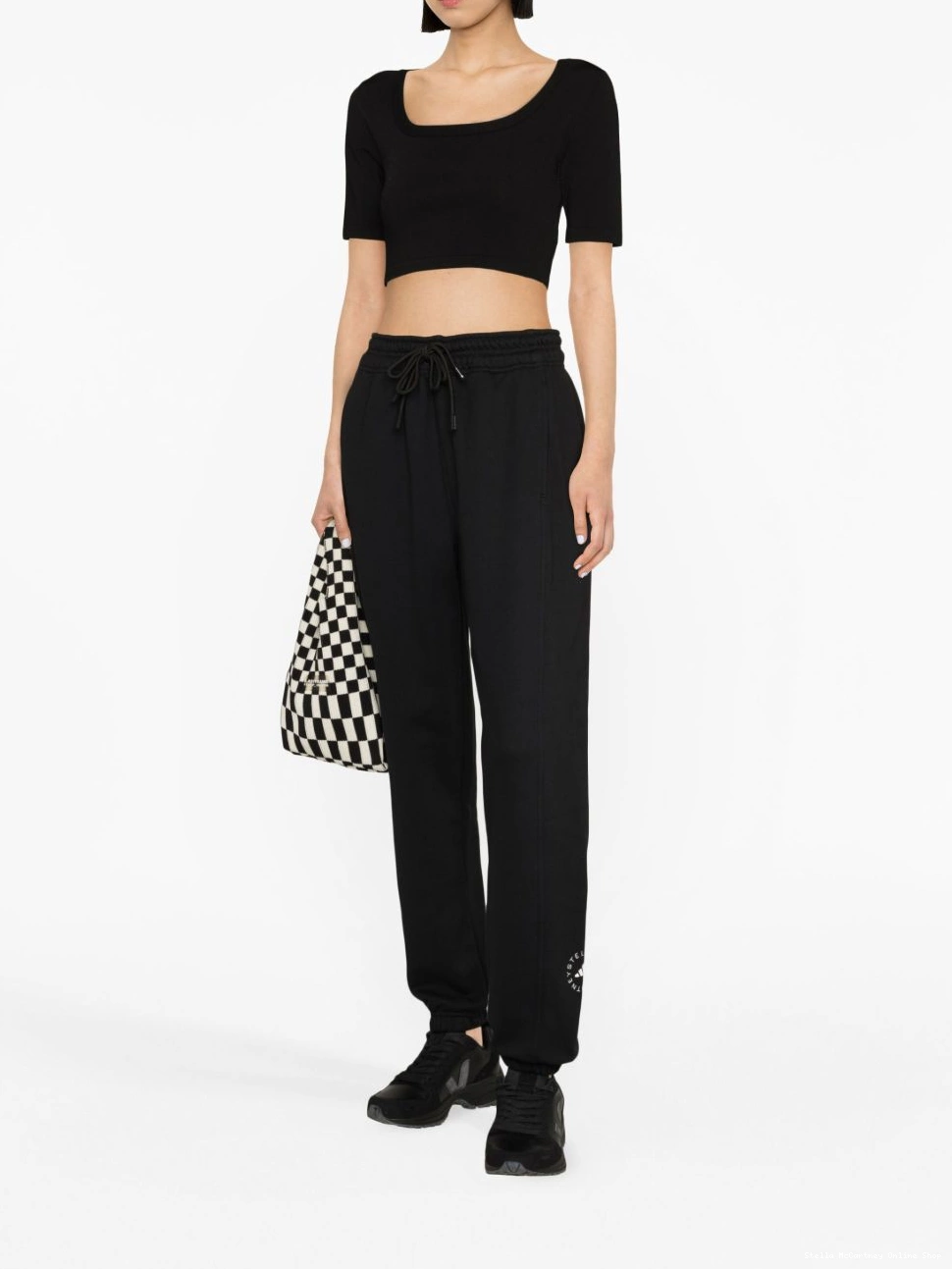Affordable Women McCartney pants track Stella by logo-print adidas 0712